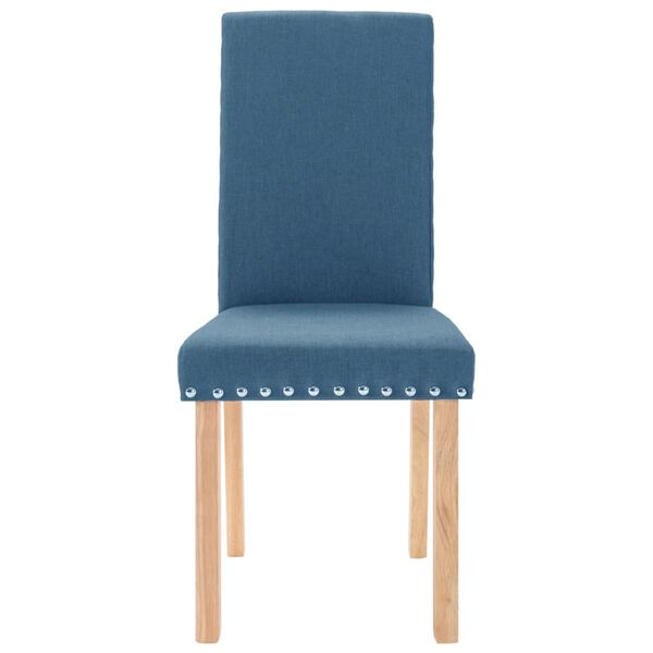 vidaXL Chaises &agrave; manger lot de 4 bleu tissu