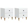 vidaXL Cabinet de chevet avec tiroir 2 pcs Blanc 43 x 34,5 x 48 cm