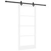 vidaXL Porte coulissante Blanc 93 x 202 cm Bois de pin massif et verre