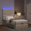 vidaXL Cadre de lit ottoman avec matelas cr&egrave;me 80x200 cm tissu