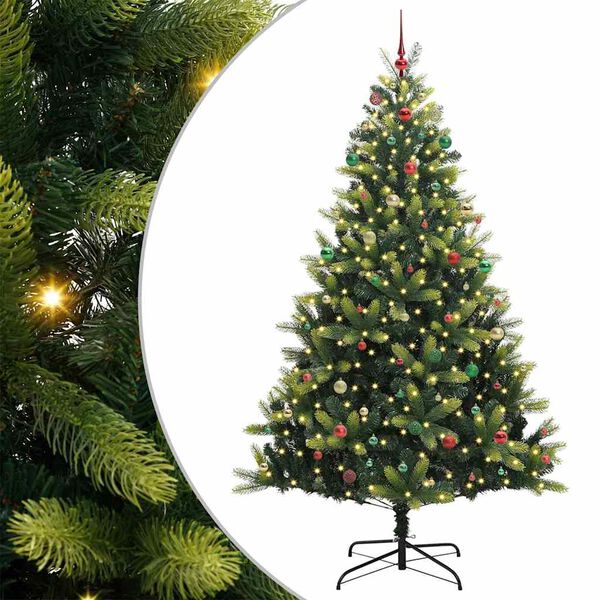 vidaXL Arbre de No&euml;l artificiel en silicone flexible 300 LEDs 240 cm