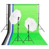 vidaXL Kit d'&eacute;clairage de studio avec toiles de fond et parapluies