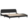 vidaXL Lit avec matelas Hanko noir 200x200 cm velours
