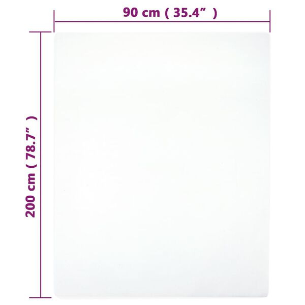 vidaXL Drap-housse Jersey Blanc 90x200 cm Coton