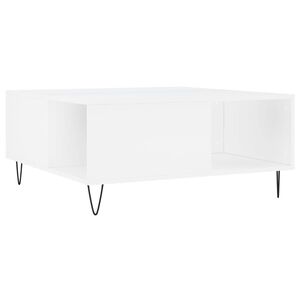 vidaXL Table basse blanc 80x80x36,5 cm bois d'ing&eacute;nierie