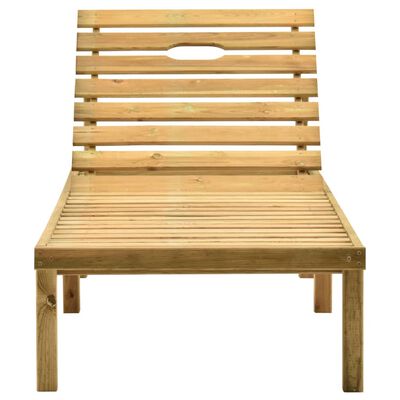 vidaXL Chaise longue avec coussin gris Bois de pin imprégné