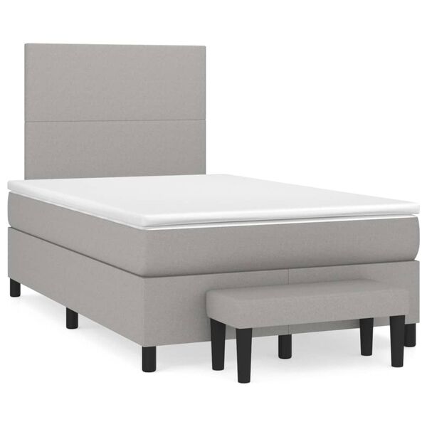 vidaXL Sommier &agrave; lattes de lit avec matelas Gris clair 120x200cm Tissu