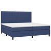 vidaXL Sommier &agrave; lattes de lit avec matelas Bleu 200x200 cm Tissu