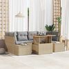 vidaXL Ensemble de canap&eacute; de jardin 7 pcs Beige Poly rotin
