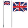 vidaXL Drapeau du Royaume-Uni et m&acirc;t 6,08 m Aluminium
