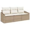 vidaXL Ensemble de canap&eacute; de jardin 3 pc Beige et blanc polyrotin