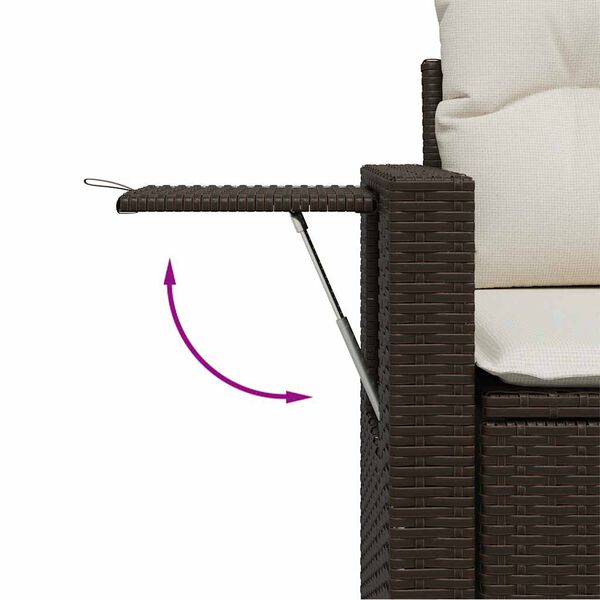 vidaXL Salon de jardin 4 pcs avec coussins marron r&eacute;sine tress&eacute;e