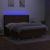 vidaXL Sommier &agrave; lattes de lit matelas et LED Marron fonc&eacute; 180x200cm