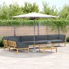 vidaXL Ensemble de Canap&eacute;s Uni 6 pcs Anthracite Bois d'Acacia Massif