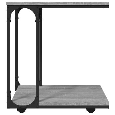 vidaXL Table d'appoint à roues Sonoma gris 50x35x55,5 cm