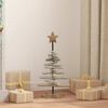 vidaXL Sapin de Noël avec support Marron 60 cm Bois de teck solide
