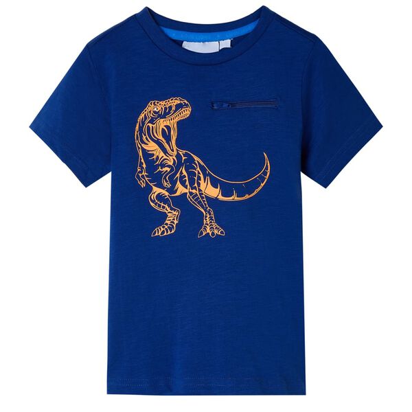 T-shirt pour enfants avec manches courtes bleu fonc&eacute; 92