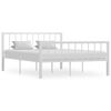 vidaXL Cadre de lit sans matelas blanc m&eacute;tal 140x200 cm