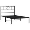 vidaXL Cadre de lit m&eacute;tal sans matelas avec t&ecirc;te de lit noir 80x200 cm