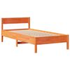 vidaXL Cadre de lit sans matelas cire marron 90x190 cm bois pin massif
