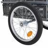 vidaXL Remorque de vélo avec boîte de transport pliable 50L gris 50 kg