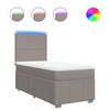 vidaXL Sommier &agrave; lattes de lit avec matelas Taupe 100x200 cm Tissu
