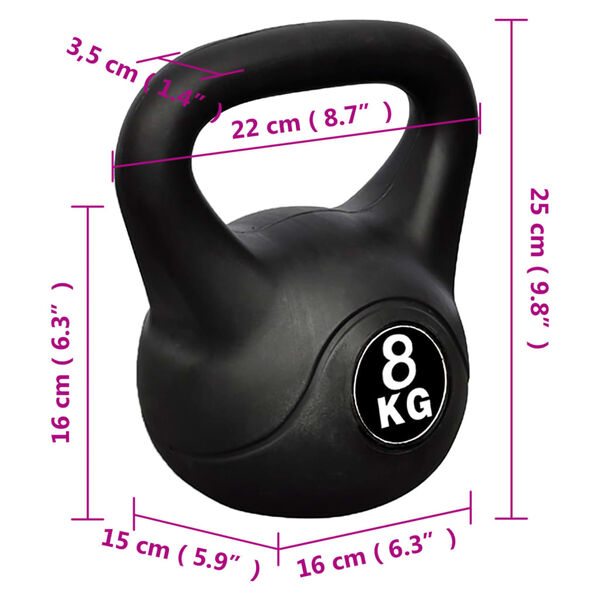 vidaXL Kettlebell 8 kg
