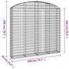 vidaXL Panier de gabions arqu&eacute; 200x30x180/200 cm Fer galvanis&eacute;