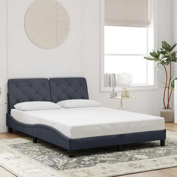 vidaXL Cadre de lit sans matelas gris fonc&eacute; 140x190 cm velours