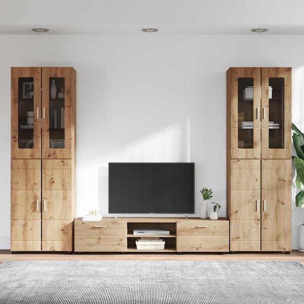 vidaXL Ensemble meuble TV FLORIN Ch&ecirc;ne artisanal Bois d'ing&eacute;nierie