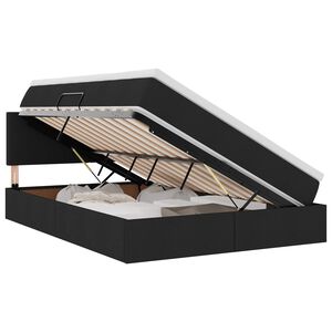 vidaXL Lit avec rangement et LED avec matelas Noir 140 x 200 cm tissu