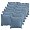 vidaXL Housse de coussin 12 pc HOUTEN Bleu 45 x 45 cm velours c&ocirc;tel&eacute;