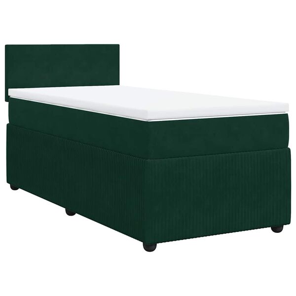 vidaXL Sommier &agrave; lattes de lit avec matelas Vert fonc&eacute; 90x190 cm