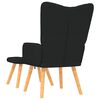 vidaXL Chaise de relaxation avec tabouret Noir Tissu