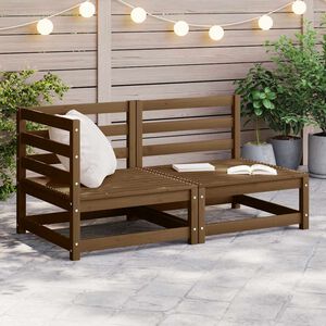 vidaXL Salon de jardin 2 pcs marron miel bois de pin massif
