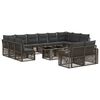 vidaXL Ensemble de canap&eacute; de jardin 13 pc Gris et Gris fonc&eacute; polyrotin