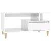 vidaXL Table basse Blanc brillant 90x49x45 cm Bois d'ing&eacute;nierie