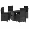 vidaXL Ensemble de repas ext&eacute;rieur 5 pc Noir polyrotin