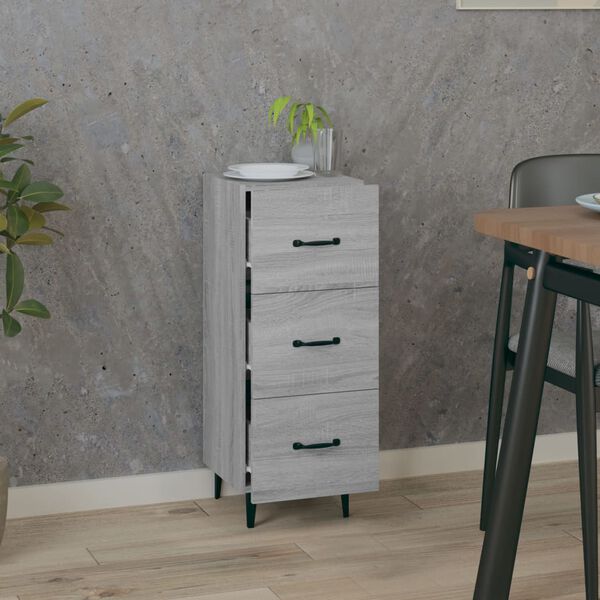 vidaXL Buffet Sonoma gris 34,5x34x90 cm Bois d'ingénierie