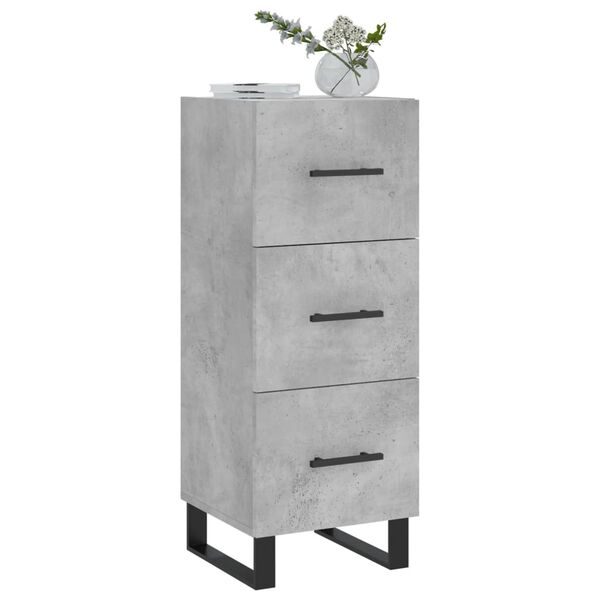 vidaXL Buffet Gris b&eacute;ton 34,5x34x90 cm Bois d'ing&eacute;nierie