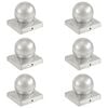 vidaXL Bouchons de poteau 6 pcs Globe final M&eacute;tal galvanis&eacute; 101x101 mm