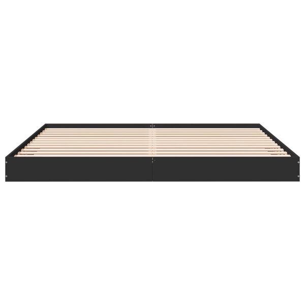 vidaXL Cadre de lit sans matelas noir 180x200 cm bois d'ing&eacute;nierie