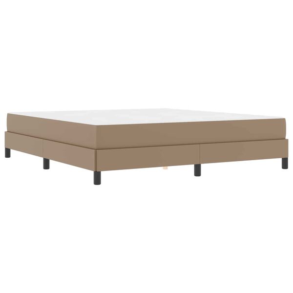 vidaXL Cadre de lit avec matelas Cappuccino 180 x 200 cm tissu