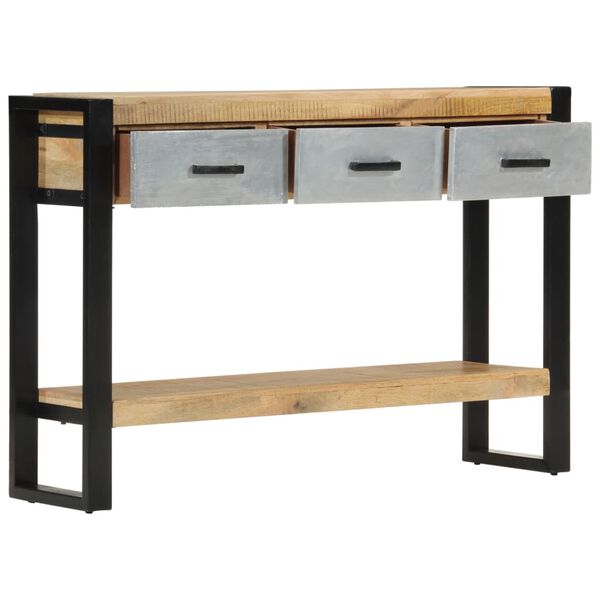 vidaXL Table console 110x30x76 cm bois de manguier massif brut