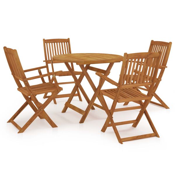 vidaXL Ensemble à manger d'extérieur pliable 5pcs Bois d'acacia solide