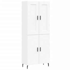 vidaXL Buffet haut Blanc 69,5x34x180 cm Bois d'ing&eacute;nierie