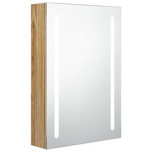 vidaXL Armoire de salle de bain &agrave; miroir LED Ch&ecirc;ne 50x13x70 cm