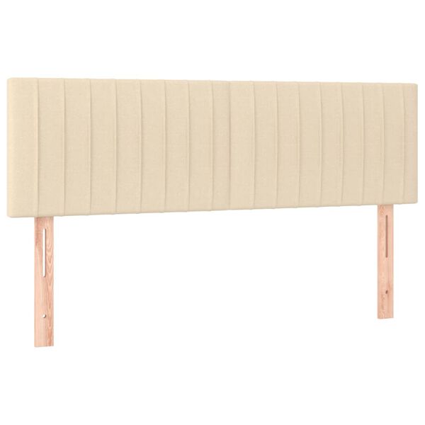 vidaXL T&ecirc;te de lit &agrave; LED Cr&egrave;me 144x5x78/88 cm Tissu