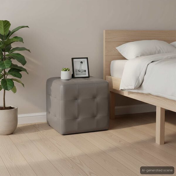 vidaXL 2 pcs Tables de chevet Gris 30x30x30 cm Similicuir