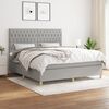 vidaXL Sommier &agrave; lattes de lit avec matelas Gris clair 180x200cm Tissu